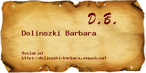 Dolinszki Barbara névjegykártya